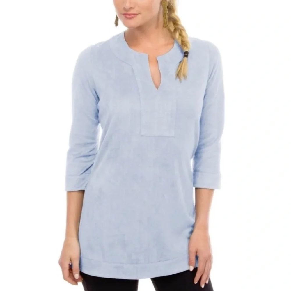 Gretchen Scott Suede Split Neck Tunic | MEDIUM NWT